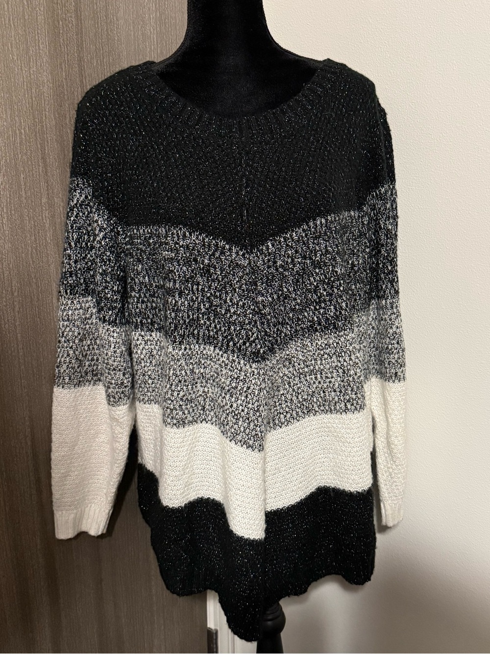 Alyx Black, Gray & White Chevron Crewneck Sweater